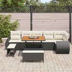vidaXL Ensemble de canapé de jardin 9 Pièces Noir et Crème Poly Rattan