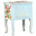 vidaXL Table de chevet peinte à la main 40x30x50 cm Bois de manguier
