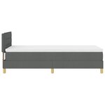 vidaXL Lit avec sommier & matelas LED gris foncé 100x200 cm tissu