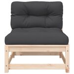 vidaXL Canapé de jardin sans accoudoirs et coussins bois massif de pin