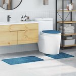 vidaXL Tapis de bain 3 Pièces Bleu 50 x 50 cm Polypropylène