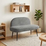 vidaXL Banc rembourré avec dossier Gris foncé 110 x 60 x 76 cm Velours