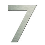Numéro 7-Numéro adhésif pour boîtes aux lettres - Vinyle épais texturé, hauteur 50 mm - Inox Brossé