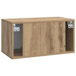 vidaXL Meuble TV mural 59 5 x 31 x 30 cm Chêne artisanal