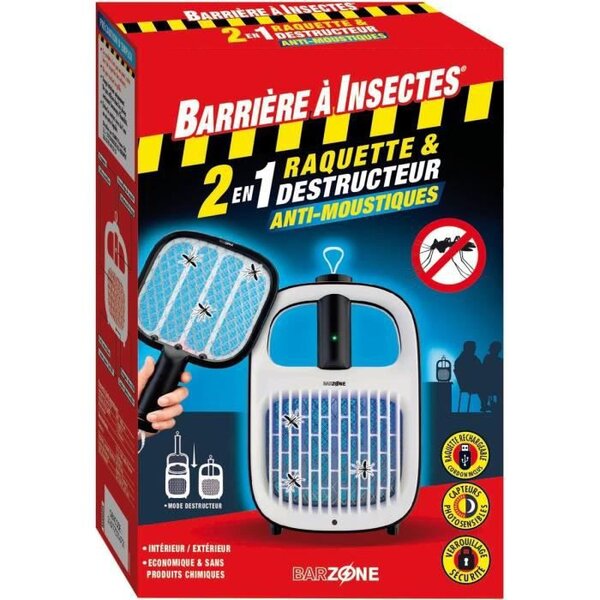 BARRIERE A INSECTES - Raquette moustique 2 en 1