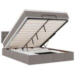 vidaXL Lit ottoman avec matelas et LED taupe 140x190 cm tissu