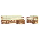 vidaXL Ensemble de canapés d'extérieur 7 pc Naturel et Crème