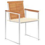 vidaXL Chaises de jardin avec coussins 2 Pièces Acacia solide et acier
