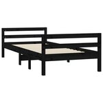 vidaXL Cadre de lit Noir 90x200 cm Bois de pin massif