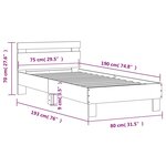 vidaXL Cadre de lit tête de lit chêne fumé 75x190 cm bois ingénierie