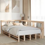 vidaXL Lit bibliothèque sans matelas 120x190 cm bois de pin massif