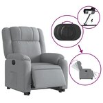 vidaXL Fauteuil inclinable électrique gris clair tissu