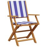 vidaXL Chaises de jardin lot de 2 bleu/blanc bois acacia massif tissu