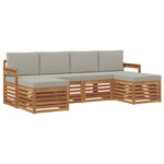 vidaXL Ensemble de canapés d'extérieur 6 pc Gris Naturel et Clair