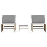 vidaXL Chaises longues lot de 2 avec table beige résine tressée