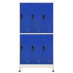 vidaXL Armoire à casiers Gris et bleu 90x45x180 cm Acier