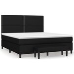 vidaXL Sommier à lattes de lit avec matelas Noir 160x200 cm Tissu