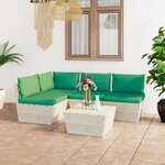 vidaXL Salon de jardin palette 5 Pièces avec coussins bois d'épicéa