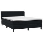 vidaXL Sommier à lattes de lit avec matelas noir 160x210 cm velours