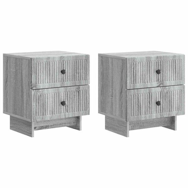 vidaXL Cabinet de chevet 2 Pièces Sonoma gris 43 x 34 5 x 47 5 cm