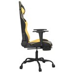 vidaXL Chaise de jeu de massage avec repose-pied Noir&Doré Similicuir