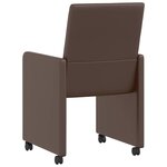vidaXL Chaises de Salle à Manger avec Roues 2 Pièces Marron