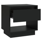 vidaXL Table de chevet Noir 45x34x44 cm bois d'ingénierie