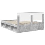 vidaXL Cadre de lit Gris Béton 150 x 200 cm Pin massif