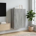 vidaXL Armoire Murale 66 x 34 5 x 90 cm Bois d'ingénierie Sonoma gris
