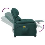 vidaXL Fauteuil électrique de massage Vert foncé Tissu