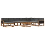 vidaXL Ensemble de canapés d'extérieur 9 Pièces Naturel et Anthracite