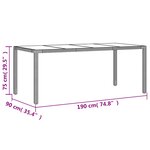 vidaXL Ensemble à manger de jardin et coussins 7 Pièces gris rotin verre