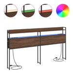 vidaXL Tête de lit de rangement Chêne marron 200 cm Bois d'ingénierie