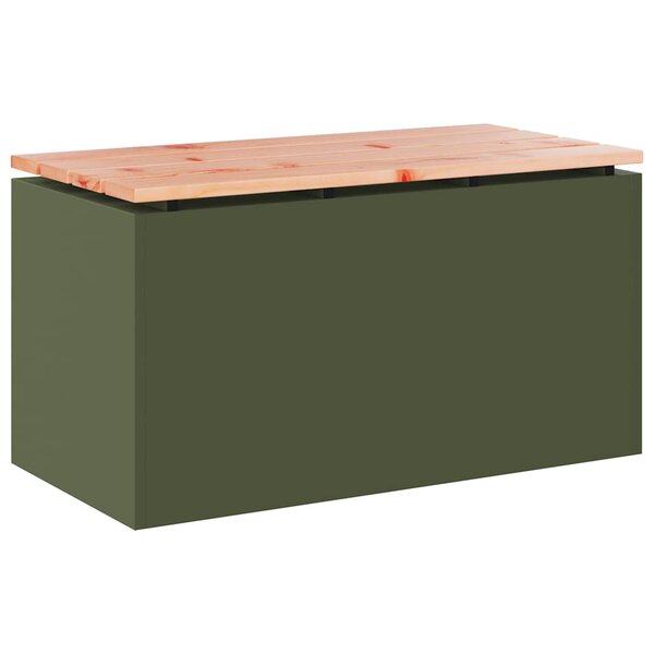 vidaXL Banc de jardin Vert olive 80 x 40 x 43 cm Acier