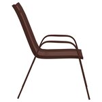 vidaXL Chaises empilables de jardin lot de 2 Marron Tissu textilène