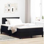 vidaXL Lit boxspring avec matelas avec matelas Noir 120 x 190 cm tissu