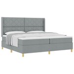 vidaXL Lit à ressorts avec matelas Gris clair 200 x 200 cm tissu
