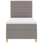 vidaXL Lit à ressorts avec matelas Taupe 90 x 190 cm tissu