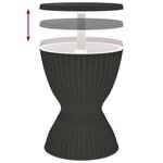 vidaXL Table à glacière 3 en 1 noir polypropylène