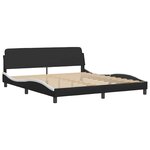 vidaXL Cadre de lit avec LED sans matelas Hvar noir et blanc 180x200 cm