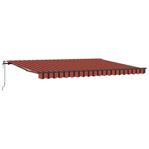vidaXL Auvent rétractable orange et marron 450 × 350 cm