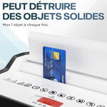 Destructeur de Documents 14L- ACROPAQ- Coupe Croisée- Broyeur Papier 6 Feuilles- Niveau Sécurité P4- Arrêt Automatique