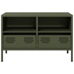 vidaXL Meuble TV vert olive 68x39x43 5 cm acier laminé à froid