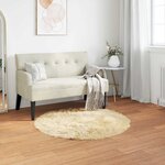 vidaXL Tapis en fausse Tafalla Crème Ø 80 cm Polyester