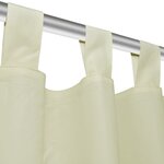 2 pièces rideau à passant micro satin crème 140 x 225 cm