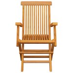 vidaXL Chaises de jardin avec coussins noir lot de 8 Bois teck massif