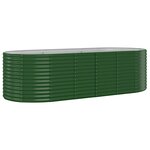 vidaXL Lit surélevé de jardin Acier galvanisé 249x100x68cm Vert