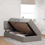 vidaXL Lit avec rangement et LED avec matelas Taupe 100 x 200 cm tissu
