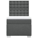 vidaXL Sommier à lattes de lit avec matelas Gris foncé 90x200 cm Tissu