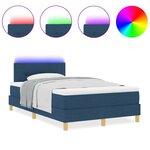 vidaXL Lit à ressorts avec matelas Bleu 120 x 200 cm tissu